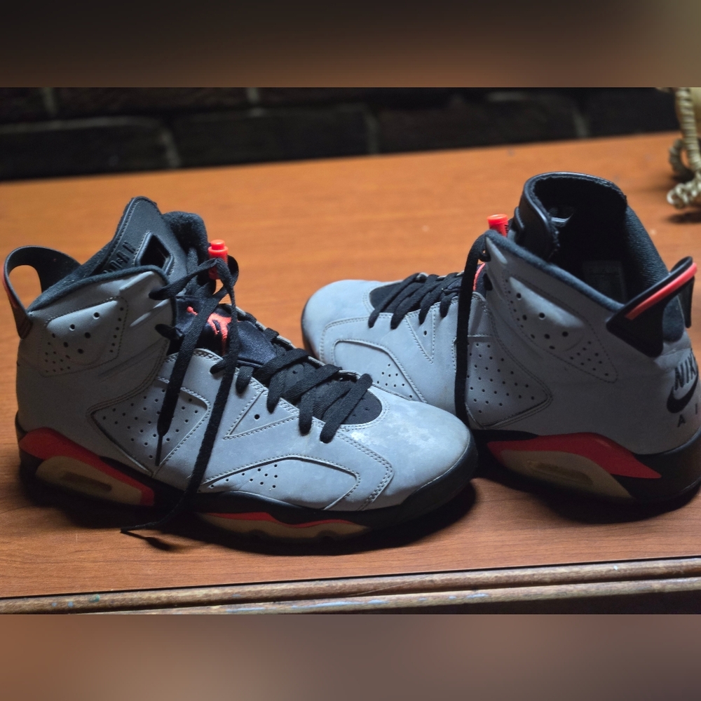 Jordan Gray and Black High-Top Sneakers with Elephant Print